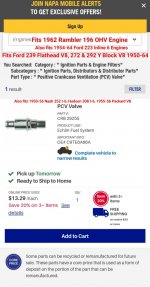 PCV Valve Ford F100 223 6 Rambler 196 6 Engines.jpg