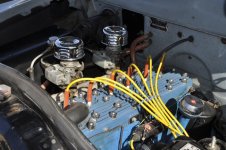 1951 Ford 226 2 X Holley Carb's Knundsen finned Aluminum Head Split Eshaust Manifold.jpg