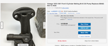 Vintage 1955-1961 Ford 6 Cylinder Melling M-43 Oil Pump Replaces B9AE-6621-C NOS.PNG